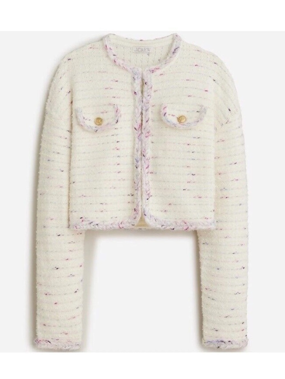 J.Crew Cropped lady jacket in marled yarn Drop shoulder New Size M Medium